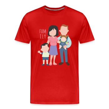 famille - T-shirt bio Premium Homme - rouge - Devant - Damien (186cm)