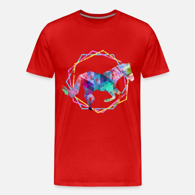 Pferd - Männer Premium Bio T-Shirt - Rot