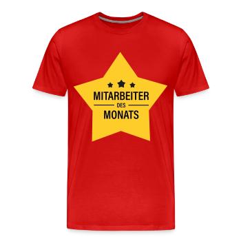 Mitarbeiter des Monats - Männer Premium Bio T-Shirt - Rot - Vorne - Damien (186cm)