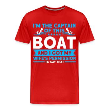 Boat Lovers Boat Captain Captains - Men's Premium Organic T-Shirt - red - Front - Damien (186cm)