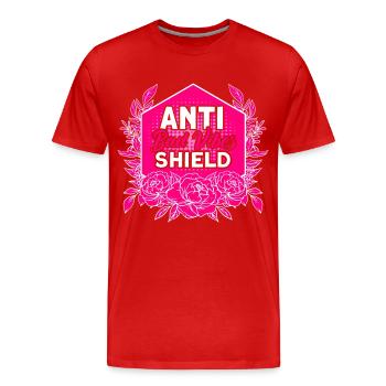 Anti-Bad-Vibes-Schild Feministisch - Männer Premium Bio T-Shirt - Rot - Vorne - Damien (186cm)