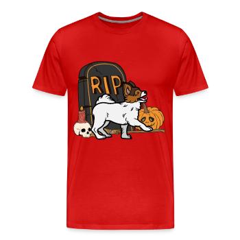Süßer Papillon Halloween Kostüm Hund - Männer Premium Bio T-Shirt - Rot - Vorne - Damien (186cm)