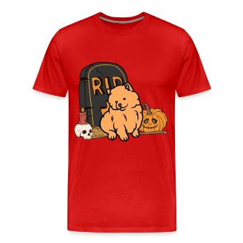 Cute Dwarf Spitz Halloween Costume Dog - Men's Premium Organic T-Shirt - red - Front - Damien (186cm)