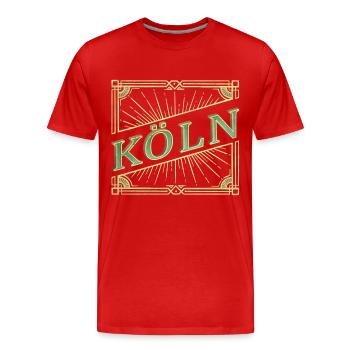 Cologne Allemagne City Font Vintage Retro - T-shirt bio Premium Homme - rouge - Devant - Damien (186cm)