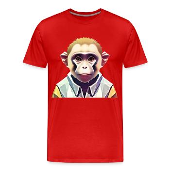 Polygon Affe - Männer Premium Bio T-Shirt - Rot - Vorne - Damien (186cm)