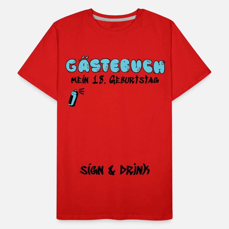 Gästebuch 18. Geburtstag Graffiti Sprayer Geschenk Männer Premium Bio T-Shirt