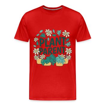Perfect for Plant Parent, Plant mom and Plant dad - Men's Premium Organic T-Shirt - red - Front - Damien (186cm)
