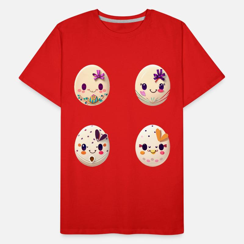 Colorful eggs painted for Easter Men's Premium Organic T-Shirt