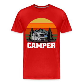 Cadeau Camper Camper Caravan - T-shirt bio Premium Homme - rouge - Devant - Damien (186cm)