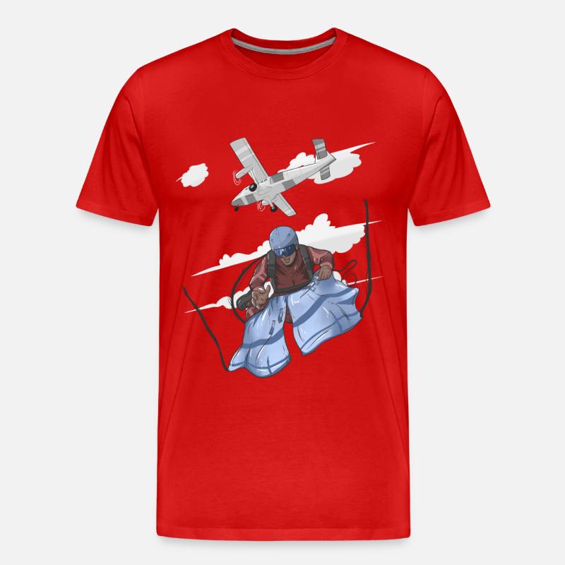 Fallschirmspringen Springen - Männer Premium Bio T-Shirt - Rot