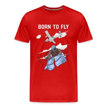 Born To Fly Funny Jumping - T-shirt bio Premium Homme - rouge - Devant - Damien (186cm)