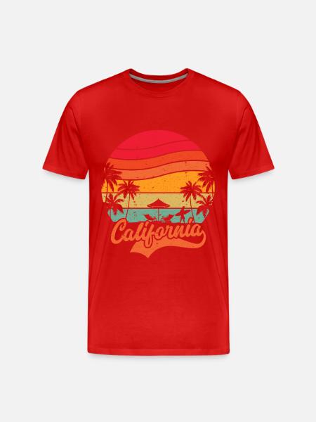 California Summer Vacation - Men's Premium Organic T-Shirt - red