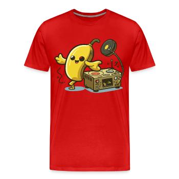 Banana Beats - Men's Premium Organic T-Shirt - red - Front - Damien (186cm)