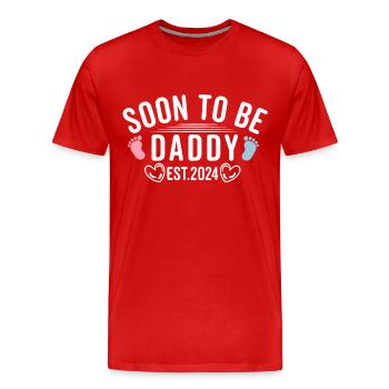 Soon To Be Daddy Est 2024 - Befördert zu Daddy 2024 - Männer Premium Bio T-Shirt - Rot - Vorne - Damien (186cm)