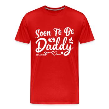 Bald Papa 2024, werdender Papa, frischgebackener Vater - Männer Premium Bio T-Shirt - Rot - Vorne - Damien (186cm)