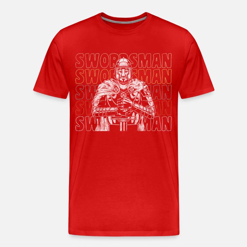 Épée Épée Guerrier Épées - T-shirt bio Premium Homme - rouge