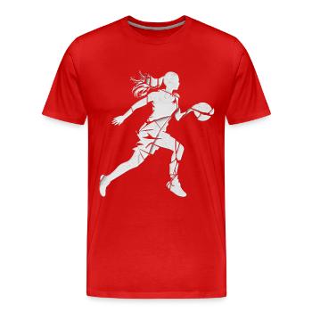 Basketball Frau Basketballerin Basketballspielerin - Männer Premium Bio T-Shirt - Rot - Vorne - Damien (186cm)