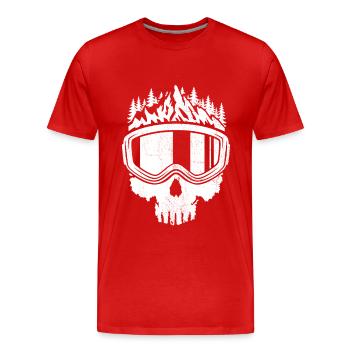 Totenkopf, Ski, Après-ski, Sports d’hiver, Vacances au ski - T-shirt bio Premium Homme - rouge - Devant - Damien (186cm)