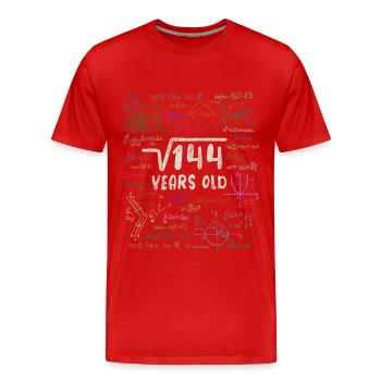 Wurzel aus 144 = 12. Geburtstag - Geschenk - Männer Premium Bio T-Shirt - Rot - Vorne - Damien (186cm)