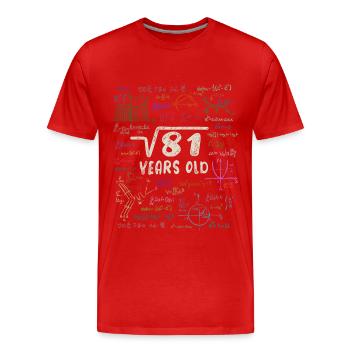 Racine de 81 = 9e anniversaire - cadeau - T-shirt bio Premium Homme - rouge - Devant - Damien (186cm)