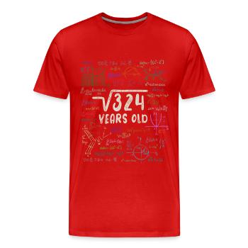 Wurzel aus 324 = 18. Geburtstag - Geschenk - Männer Premium Bio T-Shirt - Rot - Vorne - Damien (186cm)