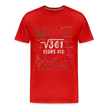 Wurzel aus 361 = 19. Geburtstag - Geschenk - Männer Premium Bio T-Shirt - Rot - Vorne - Damien (186cm)