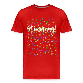 Fastnacht - Karneval - Stimmung - Konfetti - Männer Premium Bio T-Shirt - Rot - Vorne - Damien (186cm)