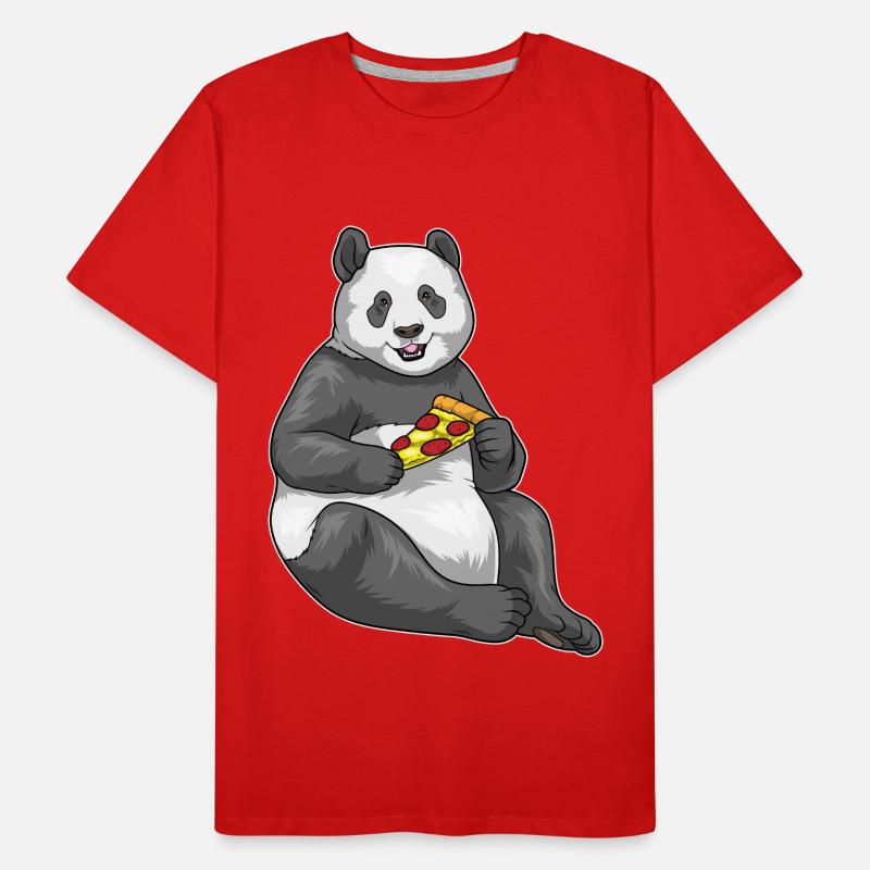 Panda Pizza Männer Premium Bio T-Shirt