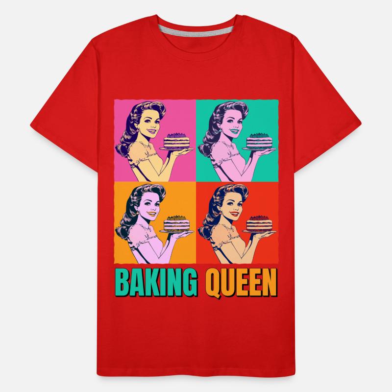 Backen Torte Backkönigin Backfee Bäckerin Pop Art Männer Premium Bio T-Shirt