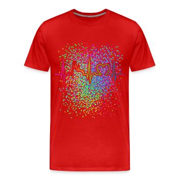 Confetti Cologne Carnival Rainbow Disguise - Men's Premium Organic T-Shirt - red - Front - Damien (186cm)