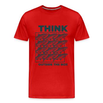 Sortir des sentiers battus - Hareng - Équipe - Solution - T-shirt bio Premium Homme - rouge - Devant - Damien (186cm)