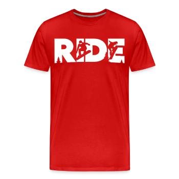 Ride Snowboarden Snowboard Snowboarder - Männer Premium Bio T-Shirt - Rot - Vorne - Damien (186cm)