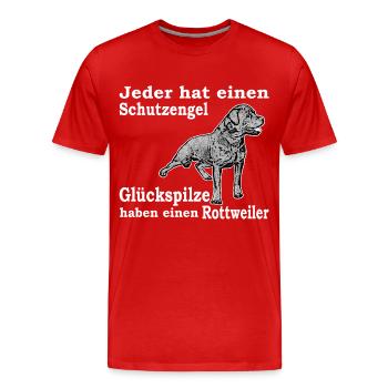 Schutzengel Rottweiler W - Männer Premium Bio T-Shirt - Rot - Vorne - Damien (186cm)