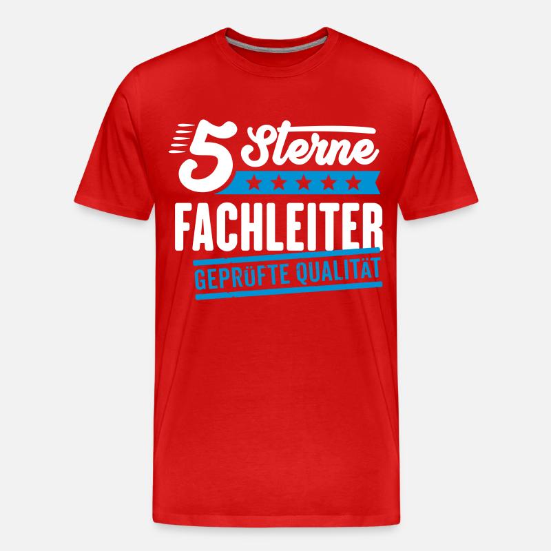 5Sterne Fachleiter - Männer Premium Bio T-Shirt - Rot