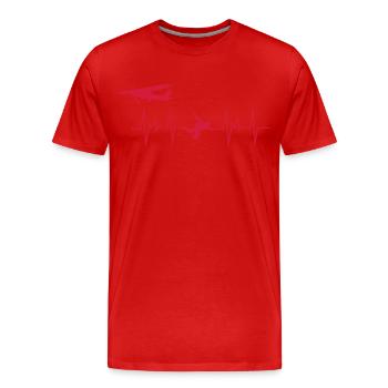 Heartbeat parachutiste - T-shirt bio Premium Homme - rouge - Devant - Damien (186cm)