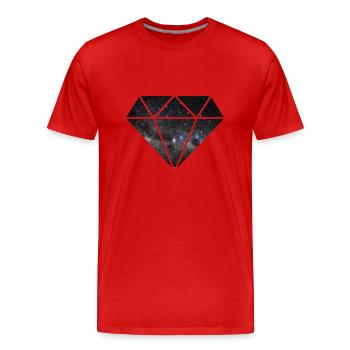 Diamant dans l'espace - T-shirt bio Premium Homme - rouge - Devant - Damien (186cm)
