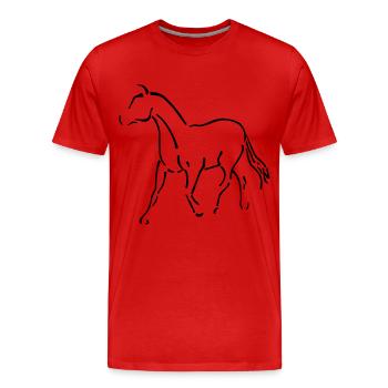 hippiques - T-shirt bio Premium Homme - rouge - Devant - Damien (186cm)