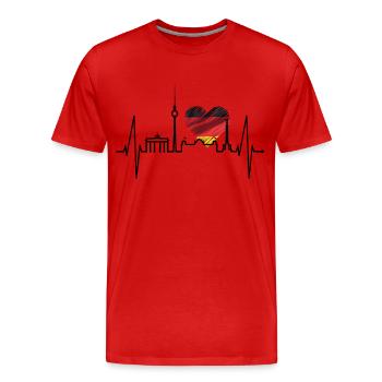 Berlin coup de cœur Berlin Skyline cadeau fan - T-shirt bio Premium Homme - rouge - Devant - Damien (186cm)