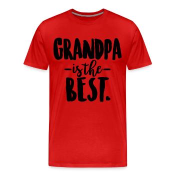 Grandpa is the best - Men's Premium Organic T-Shirt - red - Front - Damien (186cm)