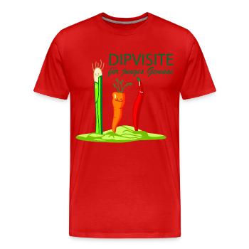 Junges Gemüse zum dippen. - Männer Premium Bio T-Shirt - Rot - Vorne - Damien (186cm)