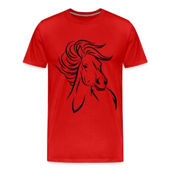 Cheval cheval - T-shirt bio Premium Homme - rouge - Devant - Damien (186cm)