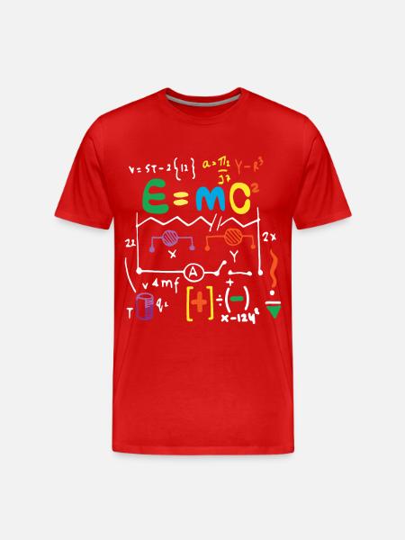 Physics relativity formula - Men's Premium Organic T-Shirt - red
