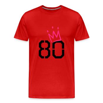 80. Geburtstag - 80 Krone - 80 Jahre alt - Männer Premium Bio T-Shirt - Rot - Vorne - Damien (186cm)