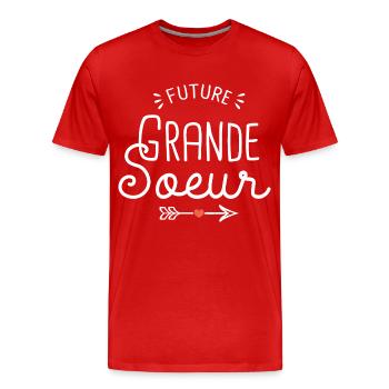 future grande sœur cadeau naissance grande soeur - T-shirt bio Premium Homme - rouge - Devant - Damien (186cm)