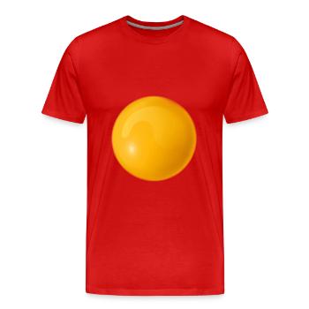 Platé costume oeuf Jaune pour petit déjeuner Brunch Amour - T-shirt bio Premium Homme - rouge - Devant - Damien (186cm)