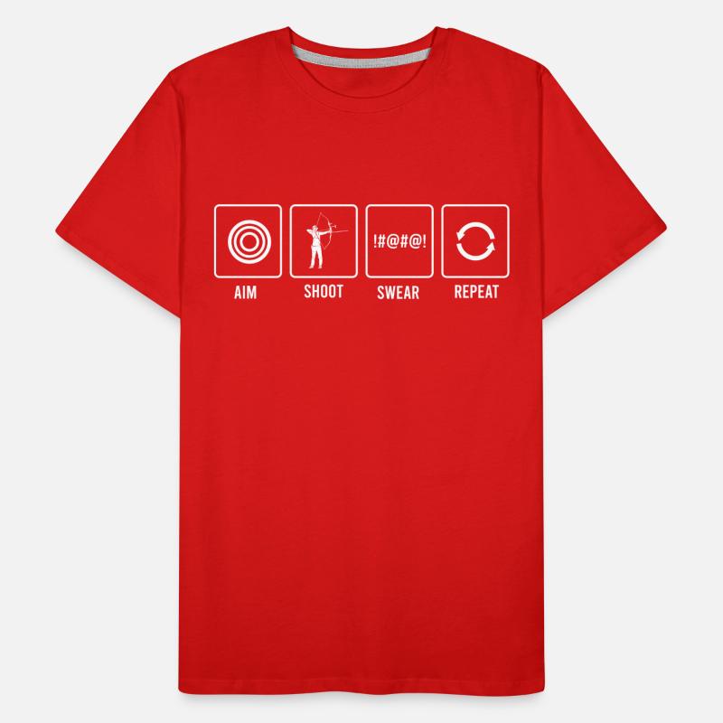 Archery Shoot Aim Swear Repeat print T-shirt bio Premium Homme