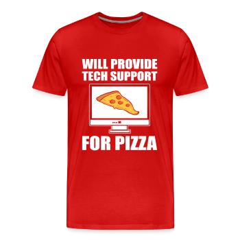 Will Provide Tech Support For Pizza Tech Support - T-shirt bio Premium Homme - rouge - Devant - Damien (186cm)