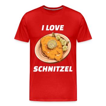 I Love Schnitzel Wiener Schnitzel - Men's Premium Organic T-Shirt - red - Front - Damien (186cm)