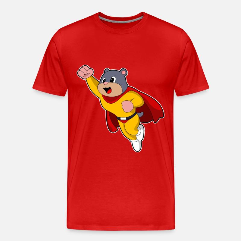 Maulwurf als Held - Männer Premium Bio T-Shirt - Rot
