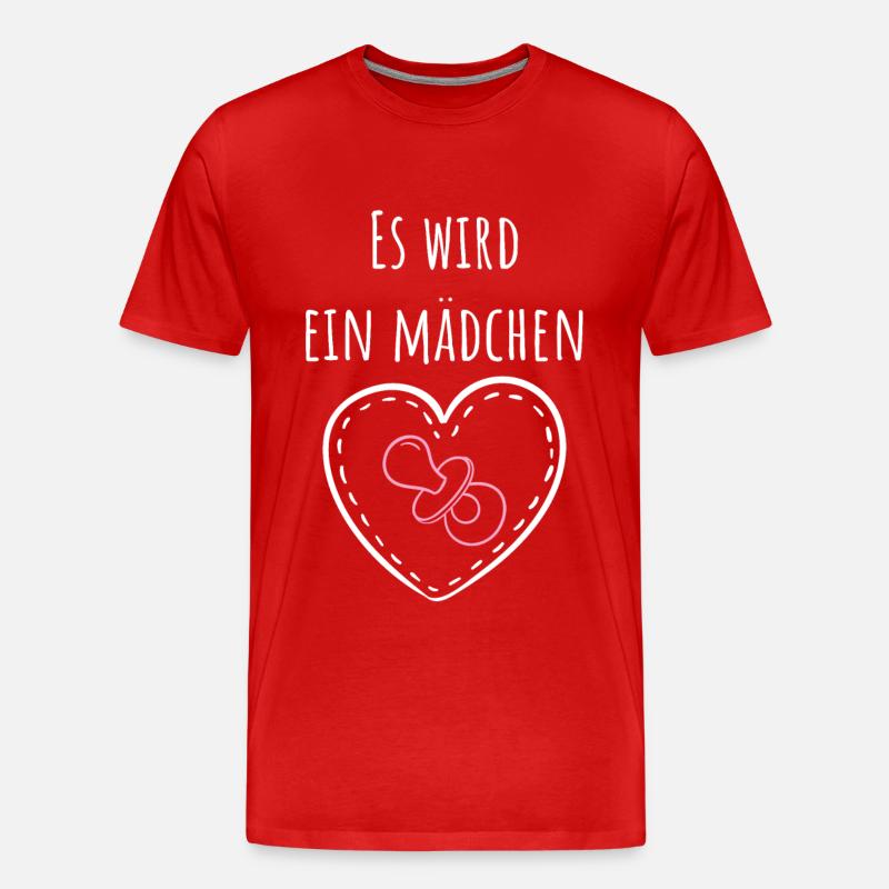 Es wird ein Mädchen! - Männer Premium Bio T-Shirt - Rot